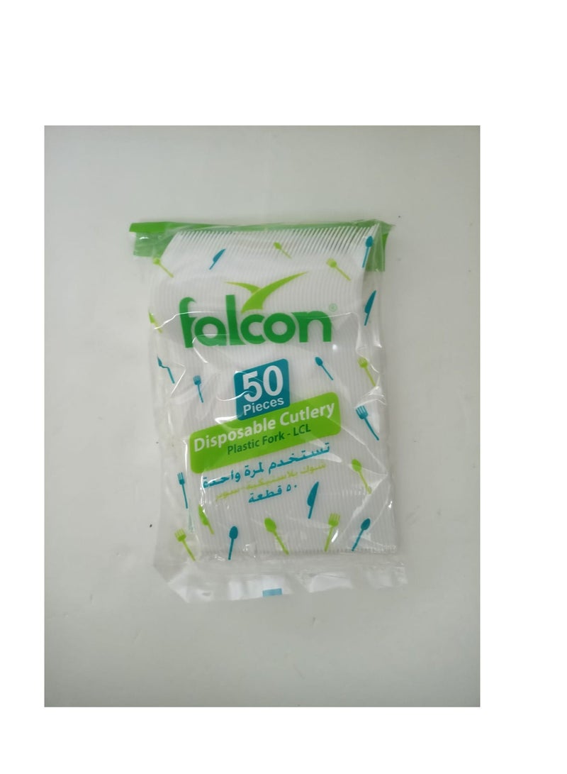 Falconpack Falcon  50 pcs Plastic Forks White - Image 1