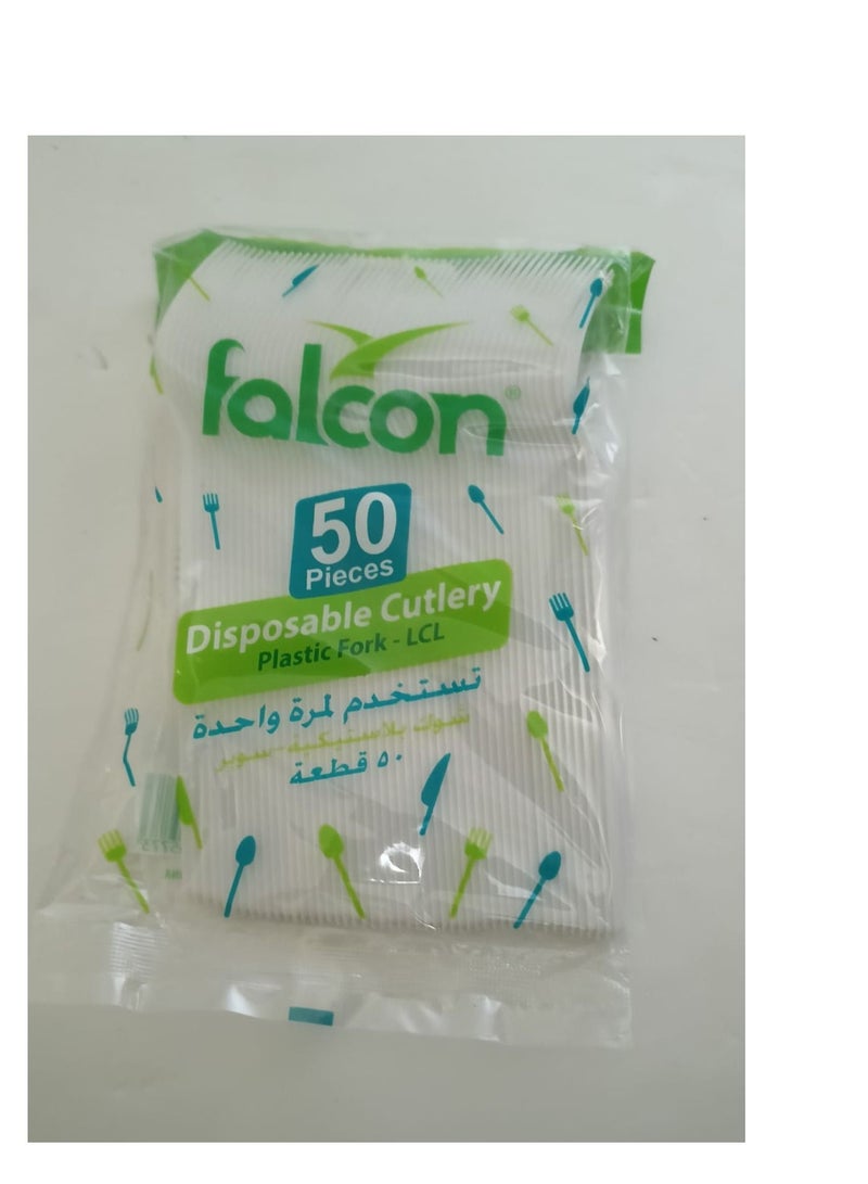 Falconpack Falcon  50 pcs Plastic Forks White - Image 2