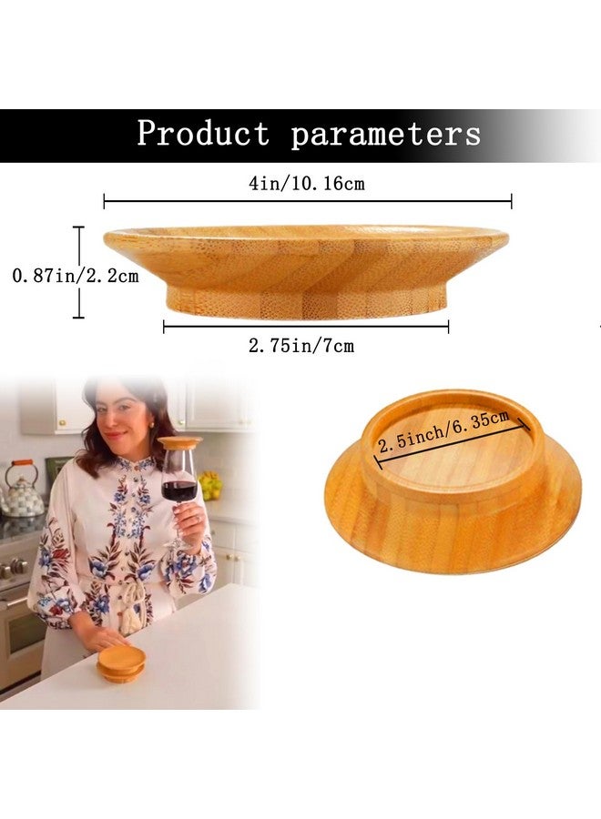 RUIYUE Drink Tops,Wine Glass Charcuterie Topper, Bamboo Wine Glass Topper ,Wine Glass Charcuterie Board wine Prevent Red Wine From Splashing ,Bamboo and Safe Suitable ,for Appetizer Plates & Desserts (4Pcs) - Image 4