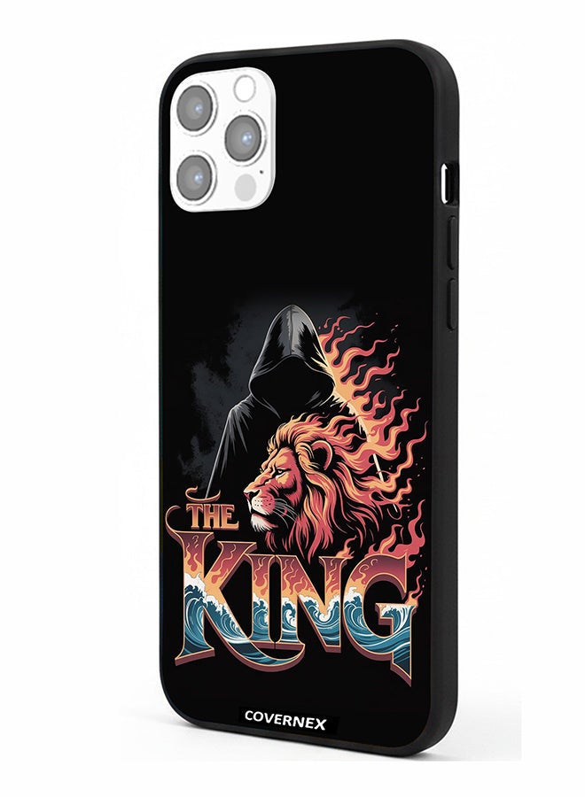 Covernex Apple iPhone 12 Pro Protective Case Cover Printed Featuring The King Lion and Hooded Figure - Image 1