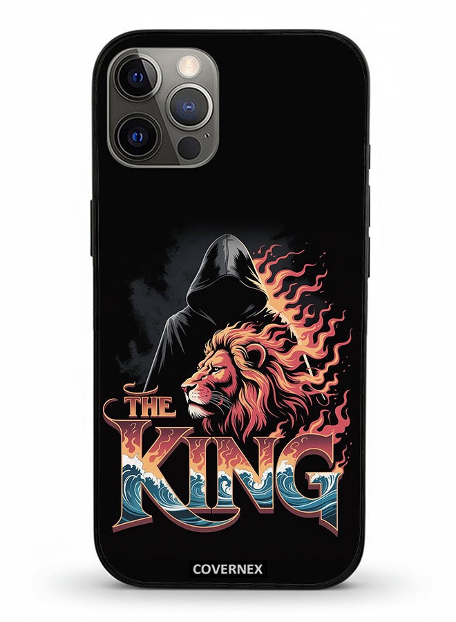 Covernex Apple iPhone 12 Pro Protective Case Cover Printed Featuring The King Lion and Hooded Figure - Image 2