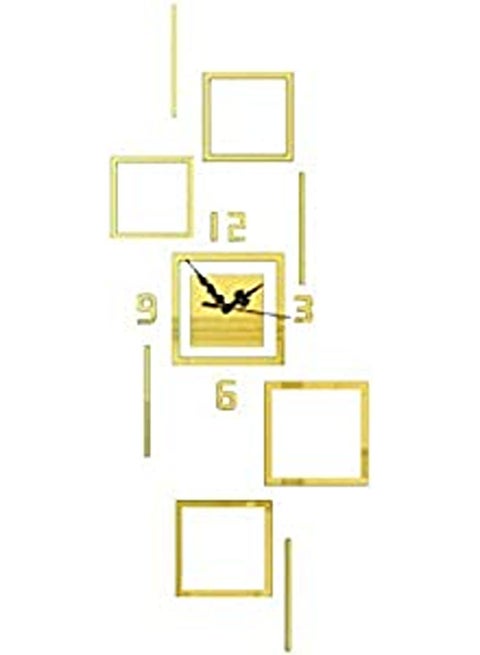 design wall clock 3D acrylic material Removable wall clock Squares and lines pattern wall clock