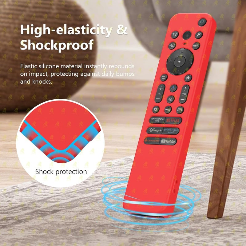 Raya غطاء سيليكون متوافق مع جهاز التحكم عن بعد Sony TV RMF-TX811D / TX900 MG3 / TX800U 2024 BRAVIA سلسلة غلاف واقي [جهاز التحكم غير متضمن] (أحمر)  - Image 5