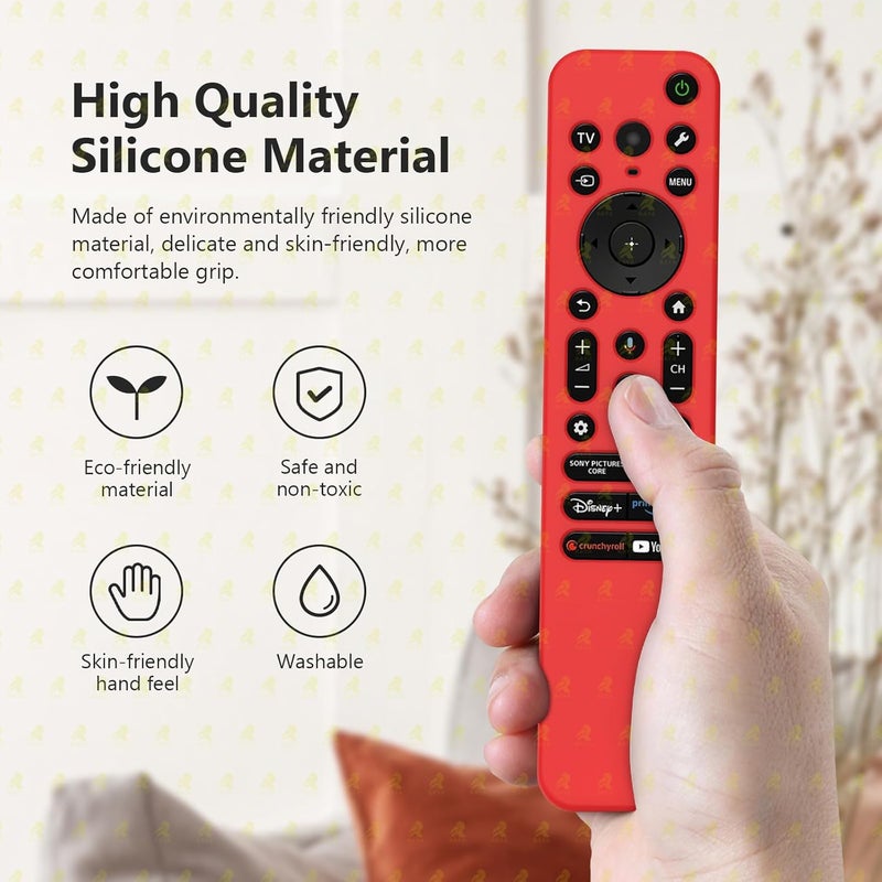 Raya غطاء سيليكون متوافق مع جهاز التحكم عن بعد Sony TV RMF-TX811D / TX900 MG3 / TX800U 2024 BRAVIA سلسلة غلاف واقي [جهاز التحكم غير متضمن] (أحمر)  - Image 3