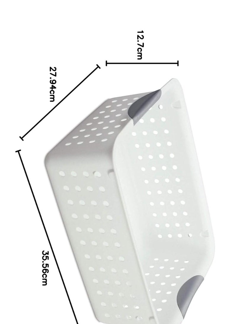 Raxoom Medium Ultra Basket Plastic Storage Bin Organizer - White - Image 3