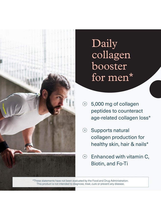 يوثيري كولاجين يوثيوري للرجال - ٥٠٠٠ ملغ كولاجين - مكمل غذائي يومي للرجال - لدعم الشعر والبشرة* - خالٍ من الغلوتين والصويا ومنتجات الألبان - ٢٩٠ قرصًا - Image 3
