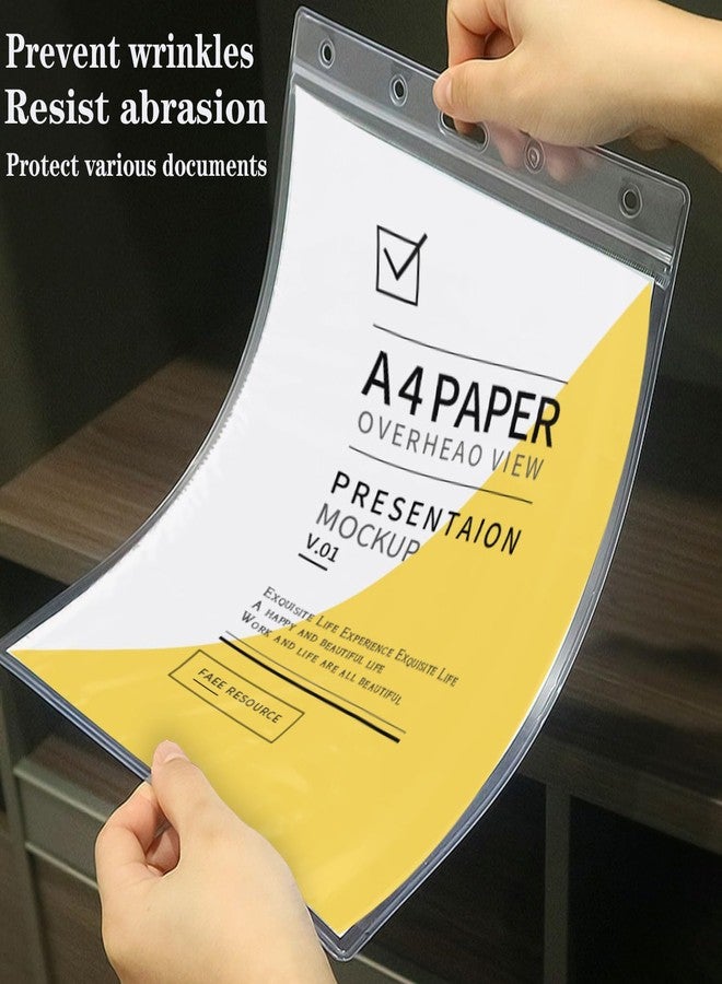 Ollain 10 PCS Job Ticket Holders Waterproof Resealable Zip Dry Erase Document Holder Clear Hard Plastic Sleeves, 8.5" x 11" | Duty Work Pocket Hanging Sheet Protectors - Image 3