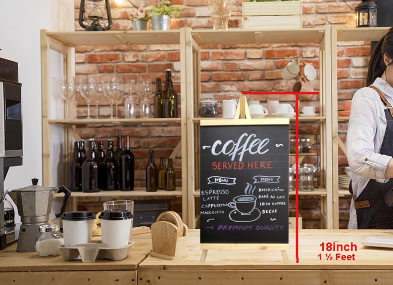 Desi Rang Wooden Chalkboard for Restaurant Bar Menu Memo, Tabletop Display Stand, Message Board (18" inch) - Image 2