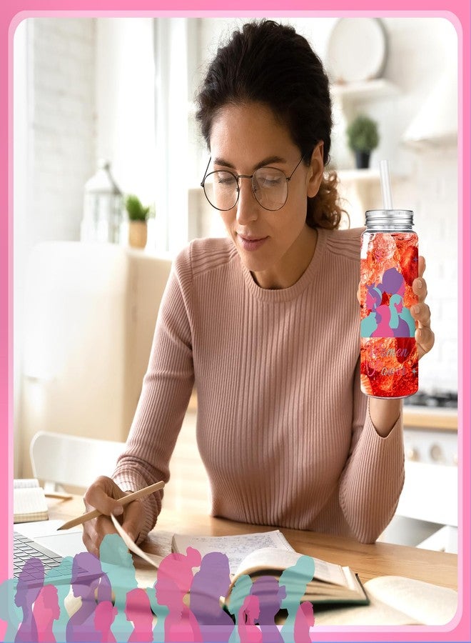 Skylety 24 Pcs Women's History Month Gifts Bulk International Women's Day 14 oz Plastic Cup with Lids and Straws Inspirational Reusable Cups Whm Feminism Woman Power Gift for March Offices Female - Image 5