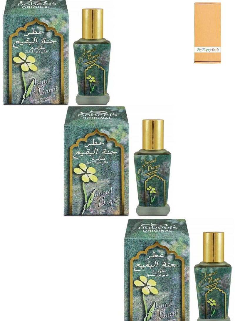 Nabeel 3 Pcs Nabeel Jannet El Baqui Alcohol Free Roll On Oil Perfume 11ML - Image 1