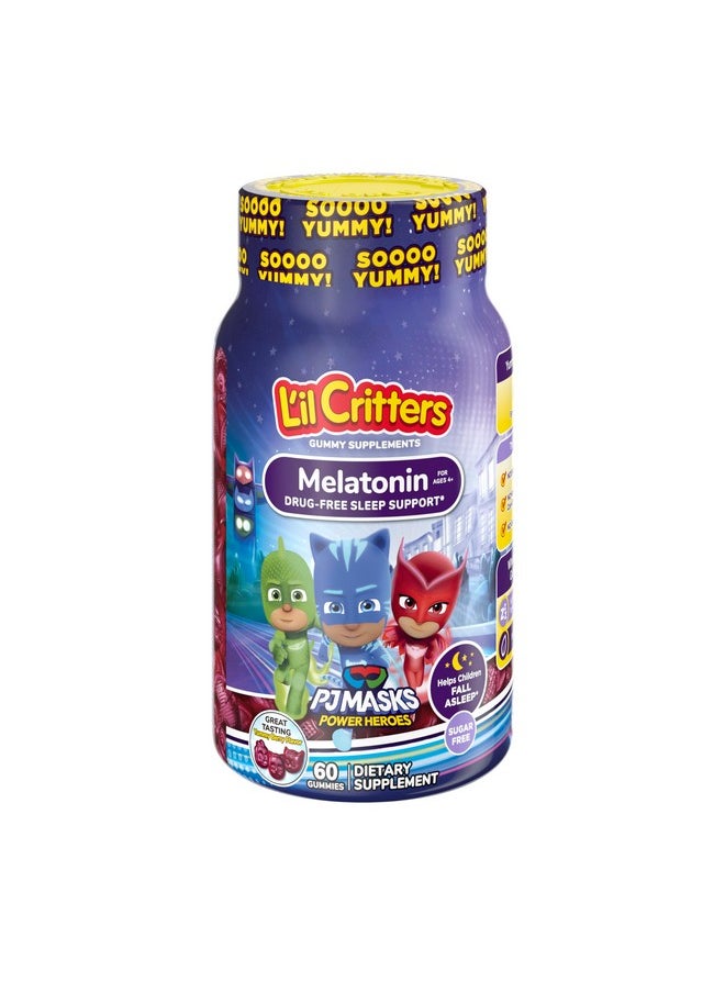 Lil Critters - L'il Critters PJ Masks Gummy Melatonin Supplement for Kids, Drug-Free Sleep Support, 60 Gummies - Image 1