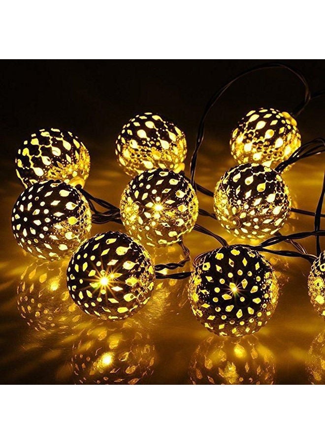 نيبمينينت مصابيح إضاءة على شكل خيط من الكرات تعمل بالطاقة الشمسية أبيض/ أسود - Image 3