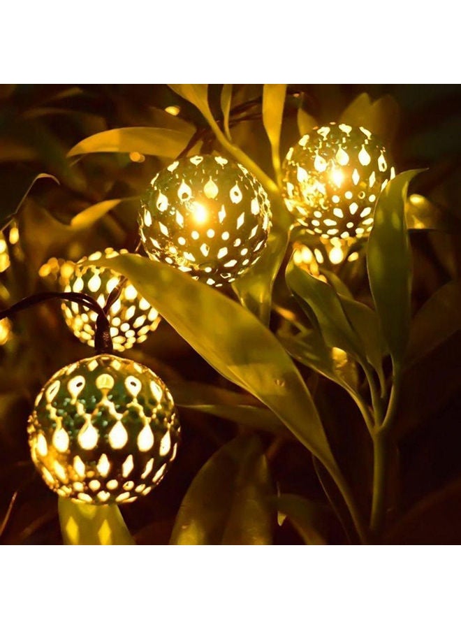 نيبمينينت مصابيح إضاءة على شكل خيط من الكرات تعمل بالطاقة الشمسية أبيض/ أسود - Image 2