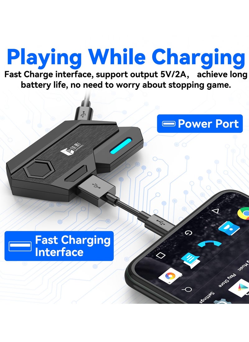 Gaming Mouse 35 Keys Single Hand Gaming Keyboard Converter Set For Android PUBG CODM Genshin Diablo All Games