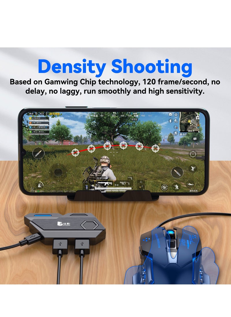 Gaming Mouse 35 Keys Single Hand Gaming Keyboard Converter Set For Android PUBG CODM Genshin Diablo All Games