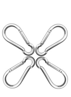 Oasisgalore 4PCS Stainless Steel Carabiners Heavy Duty Carabiner Clips Spring Snaps Hooks for Camping, Fishing, Hiking, Traveling  - Image 1