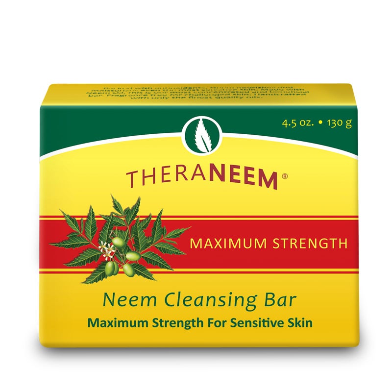 thera neem TheraNeem Neem Therape Cleansing Bar Maximum Strength  Neem Oil Soap for Sensitive Skin  Soothes  Hydrates  4oz