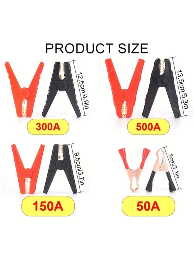 قطعتان 150 أمبير ملقط رصاص بطارية تمساح باللونين الأحمر والأسود، قابس تمساح بلاستيكي - Image 4
