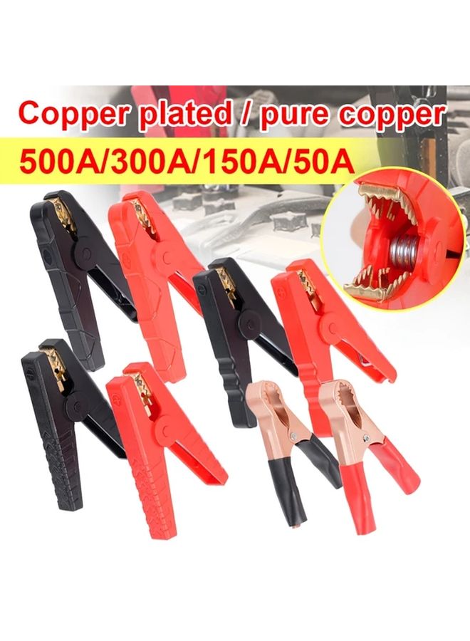قطعتان 150 أمبير ملقط رصاص بطارية تمساح باللونين الأحمر والأسود، قابس تمساح بلاستيكي - Image 2