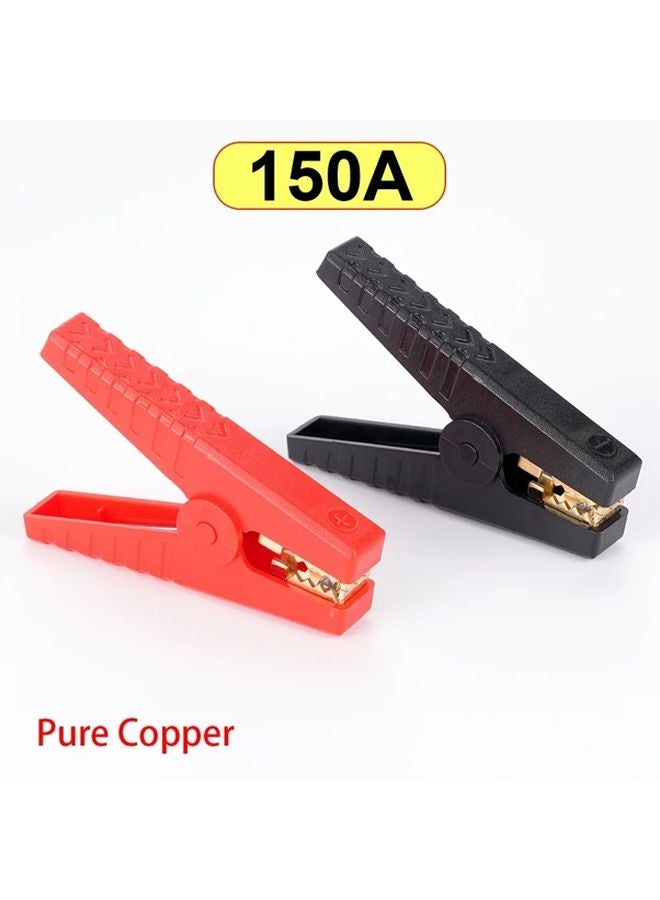 قطعتان 150 أمبير ملقط رصاص بطارية تمساح باللونين الأحمر والأسود، قابس تمساح بلاستيكي - Image 1