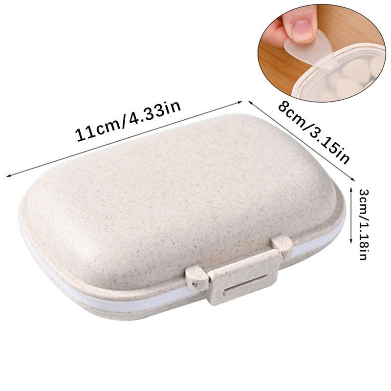 Beige 8 Compartment Detachable Pill Organizer Box Airtight Moisture Proof - Image 5