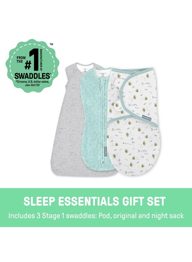 SwaddleMe by Ingenuity Comfort Pack Baby Swaddle Set, Size 0-3 Months, 5-14 Pounds, SwaddleMe Pod, Original Swaddle, Night Sack, 3pk - Baby Elephant - Image 2