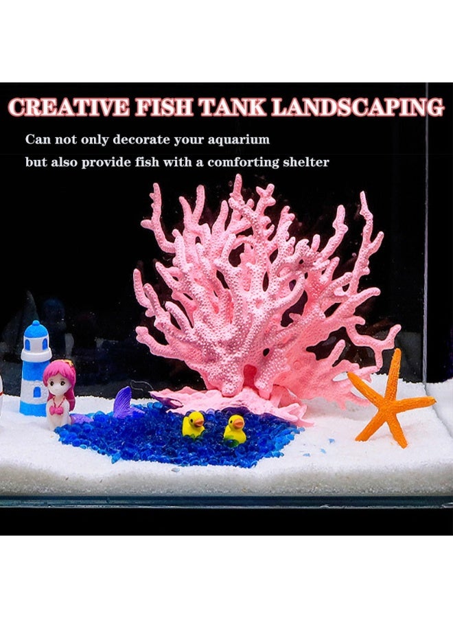 Artificial Aquarium Coral Ornament Plastic Fish Tank Plants Decoration for Aquarium Landscape (Pink) - Image 2