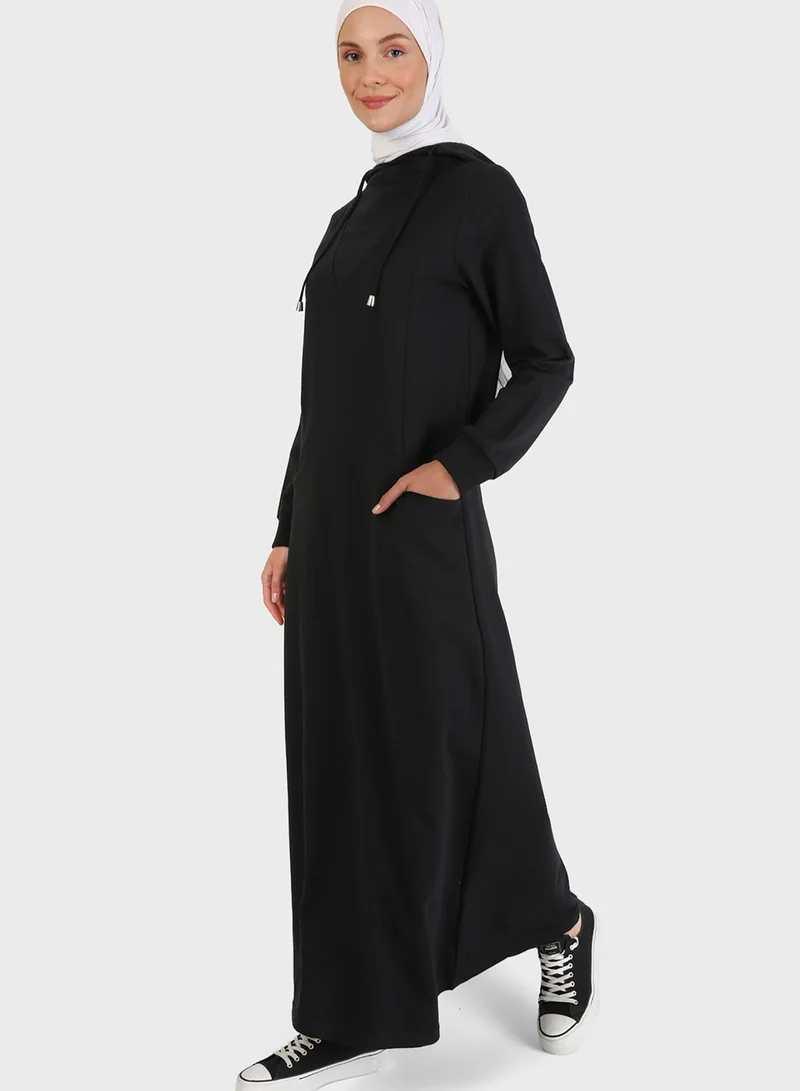 Refka by modanisa Hooded Pocket Detail Dress