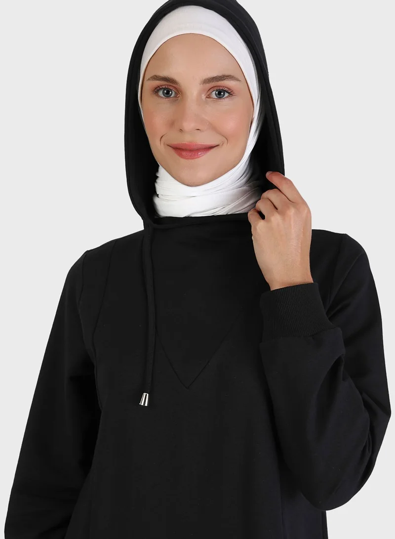 Refka by modanisa Hooded Pocket Detail Dress