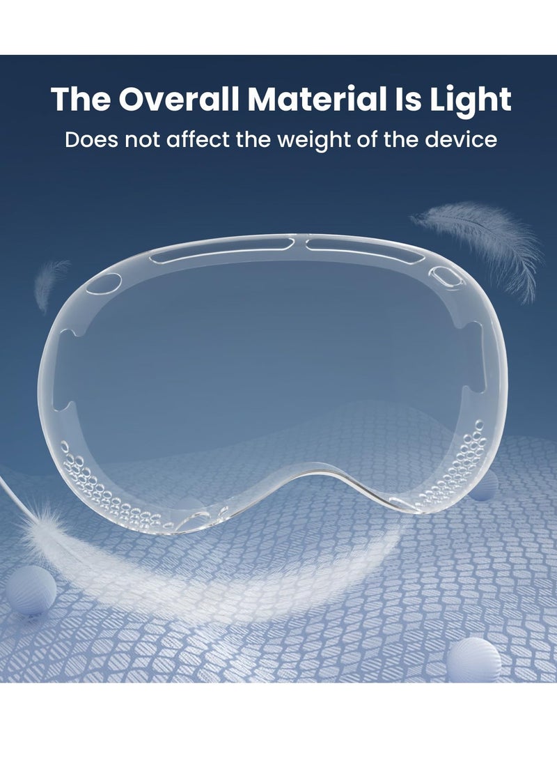 غطاء واقٍ متوافق مع جهاز Apple Vision Pro وغطاء حماية من مادة TPU لملحقات نظارات VR Vision Pro. حماية قصوى مع تصميم أنيق، شفاف ونحيف، مقاوم للصدمات. - Image 3