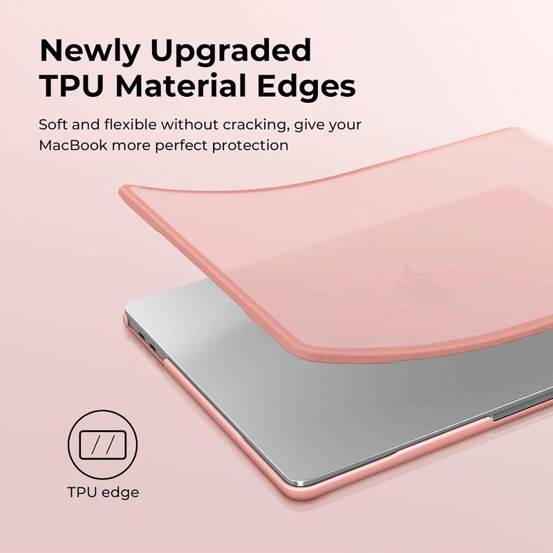 BlueSwan غطاء BlueSwan متوافق مع MacBook Air 13.3 بوصة M1 A2337 A2179 A1932، M1 Air 13 الصادر في 2021 2020 2018، إطار TPU مضاد للتمزق + غلاف واقي غير لامع مضاد لبصمات الأصابع - خوخي مائل - Image 3