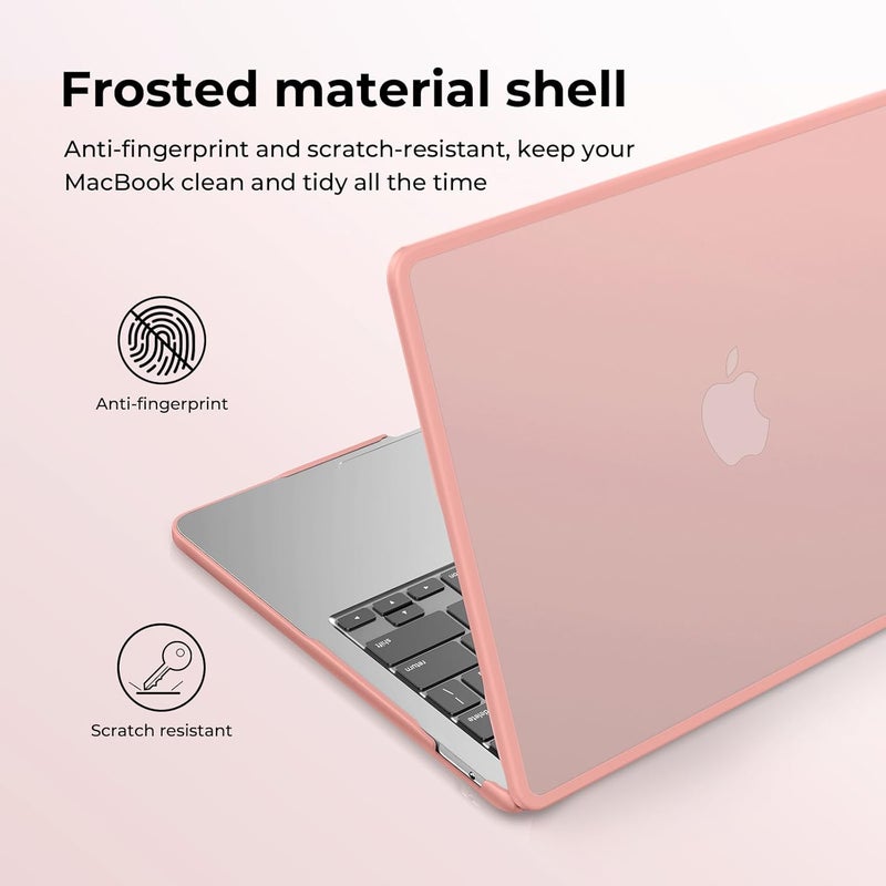 BlueSwan غطاء BlueSwan متوافق مع MacBook Air 13.3 بوصة M1 A2337 A2179 A1932، M1 Air 13 الصادر في 2021 2020 2018، إطار TPU مضاد للتمزق + غلاف واقي غير لامع مضاد لبصمات الأصابع - خوخي مائل - Image 5