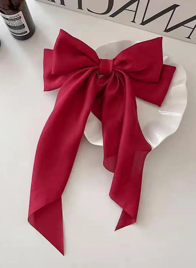 Take Two Red Bow Hair Clip