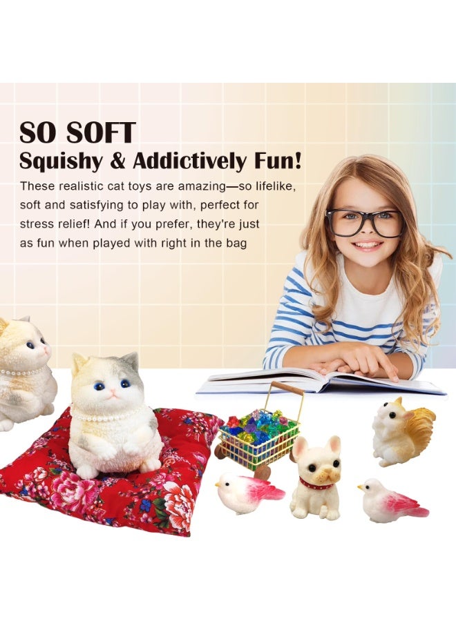 1pc Yellow Squishy Cat Toy, Cute Soft Stress Relief Squeeze Pinch Toy - Image 2