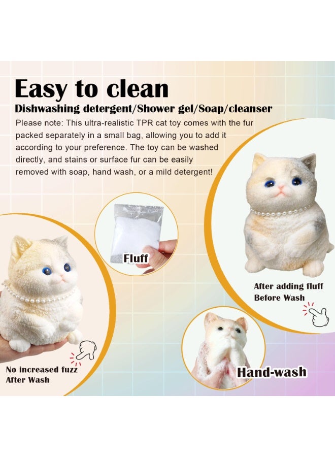 1pc Yellow Squishy Cat Toy, Cute Soft Stress Relief Squeeze Pinch Toy - Image 3