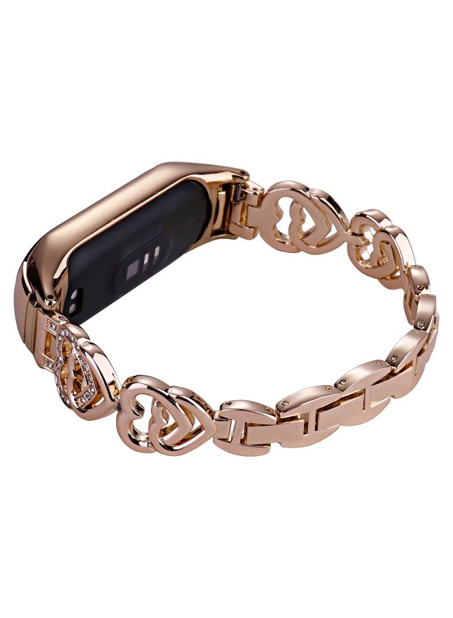 Replacement Strap For Xiaomi Mi Band 6 / 5 Universal Diamond Metal Watch Band Rose Gold