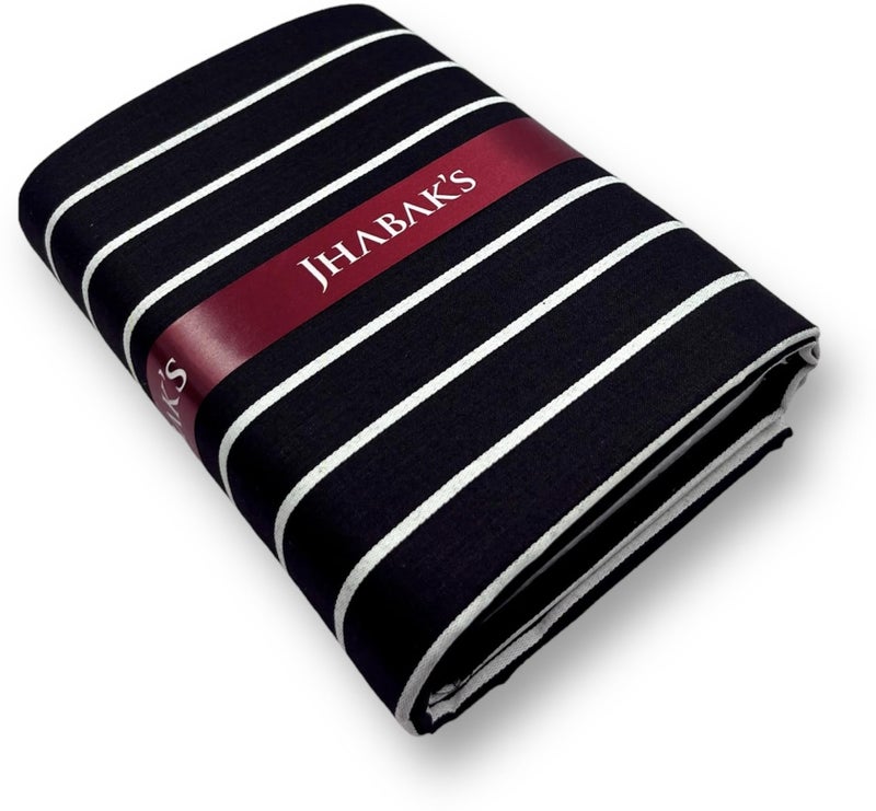 JHABAK'S Unstitched Premium Strip Cotton Blend Shirt & Trouser Fabric - 2.35 m Shirt Cloth - 1.30 m Pant Piece (W5) - Image 3