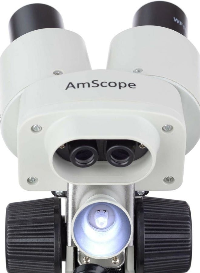 AmScope 10X-20X Kids Battery Powered Binocular Stereo Dissecting Microscope with LED Light - Image 3