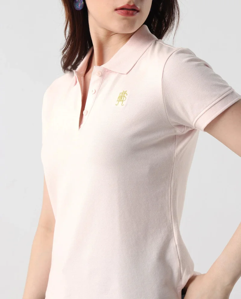 Rareism Women's Collar Button Plain Polo