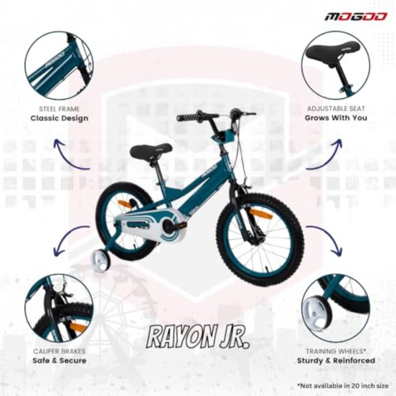 Rayon Road Bike For 2-10 Years Old Girls and Boys, Adjustable Seat, Gift For,12/14/16 Inch Bicycle w Training Wheels, 20-Inch w Kickstand - Image 3
