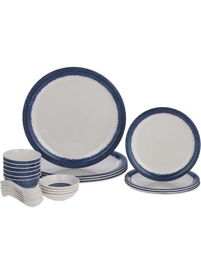Servewell SERVEWELL MELAMINE 24 PCS DINNER SET-TDW DENIM DESIGN  - Image 1