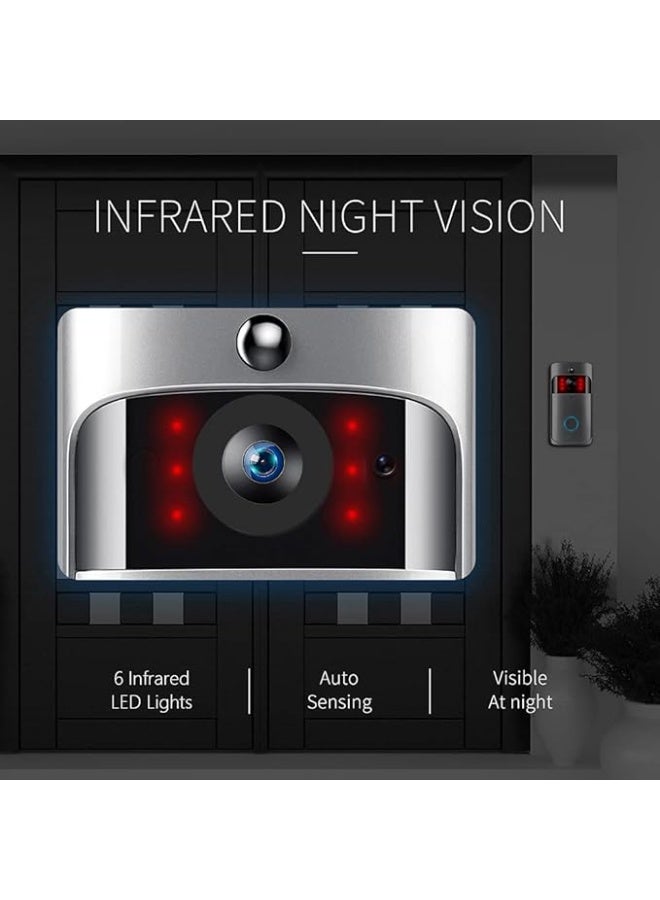 جرس باب فيديو لاسلكي - جودة عالية ورؤية ليلية - مثالي للأمان الخارجي وسهل الاستخدام - Image 3