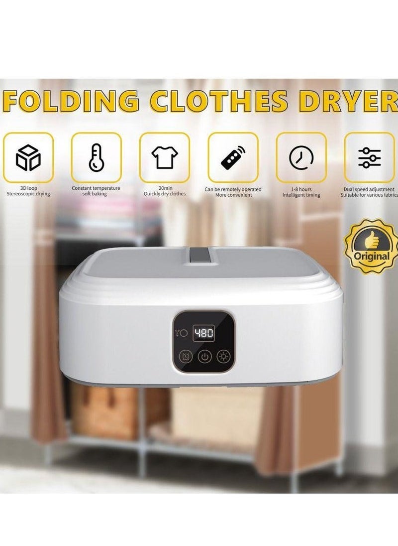 Denx Portable Clothes Dryer Electric Dryer Stretchable Foldable Large Capacity Laundry Dryer Machine With Dryer Bag And Time Setting - Image 3