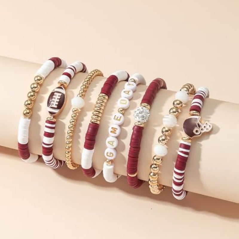 Game Day Football Charm Bracelet: Stackable Sports Jewelry for Moms & Dads - Perfect for Football Fans - Image 2