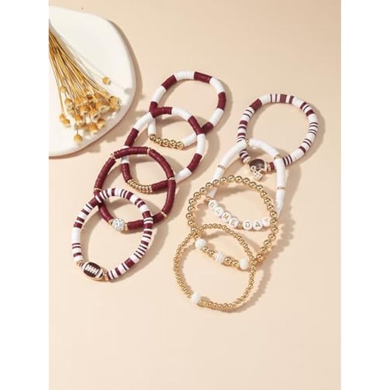 Game Day Football Charm Bracelet: Stackable Sports Jewelry for Moms & Dads - Perfect for Football Fans - Image 3