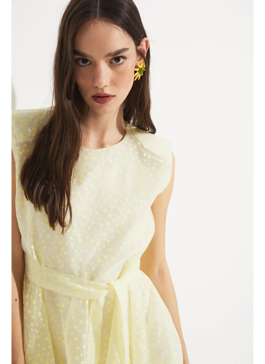 جون Women Skater Sleeveless Polka Dot Pattern Mini Dress