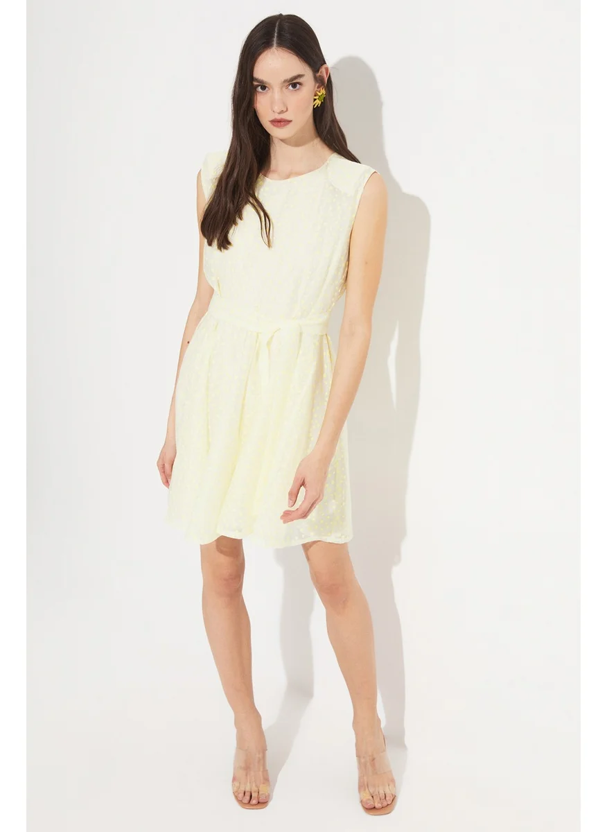 جون Women Skater Sleeveless Polka Dot Pattern Mini Dress
