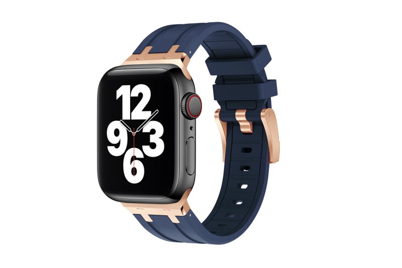 Ready Stock Suitable For Apple Watch Apple Watch Liquid Silicone Strap Stainless Steel Head Ultra Strap - Image 1