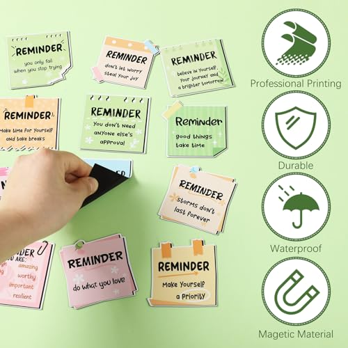 Copkim 32 Pcs Boho Mental Health Fridge Magnets Positive Affirmation Refrigerator Magnets Inspirational Gifts for Employee Appreciation Day Christmas Office Staff Teacher - Image 3