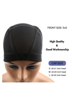 SYOSI Mesh Dome Wig Cap for Making Wigs, Perfect for Beginner Sewing 5x5 Lace Closure, Stretchable Hairnet with Wide Elastic Band  - Image 3